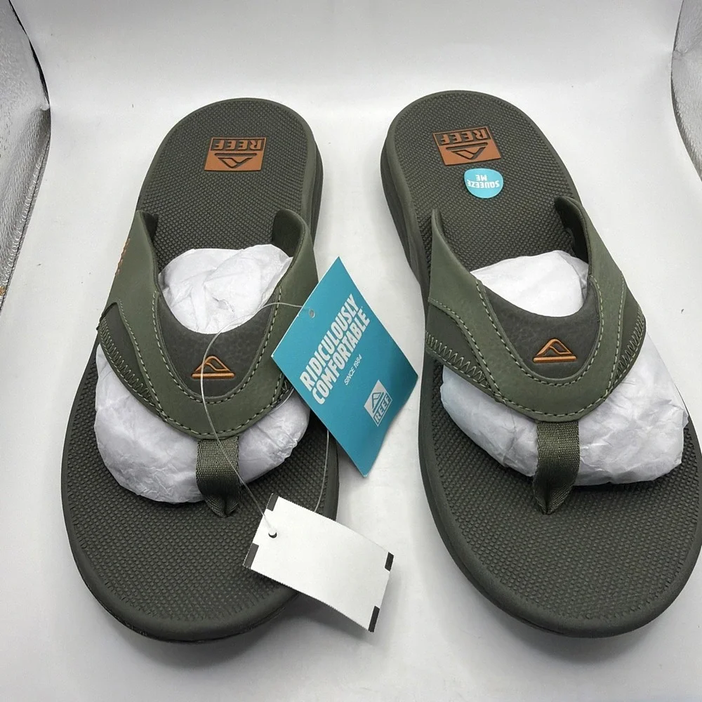 Reef Mens Cushion Fanning Flip Flops Water Friendly Comfort Beach Sandal Size12